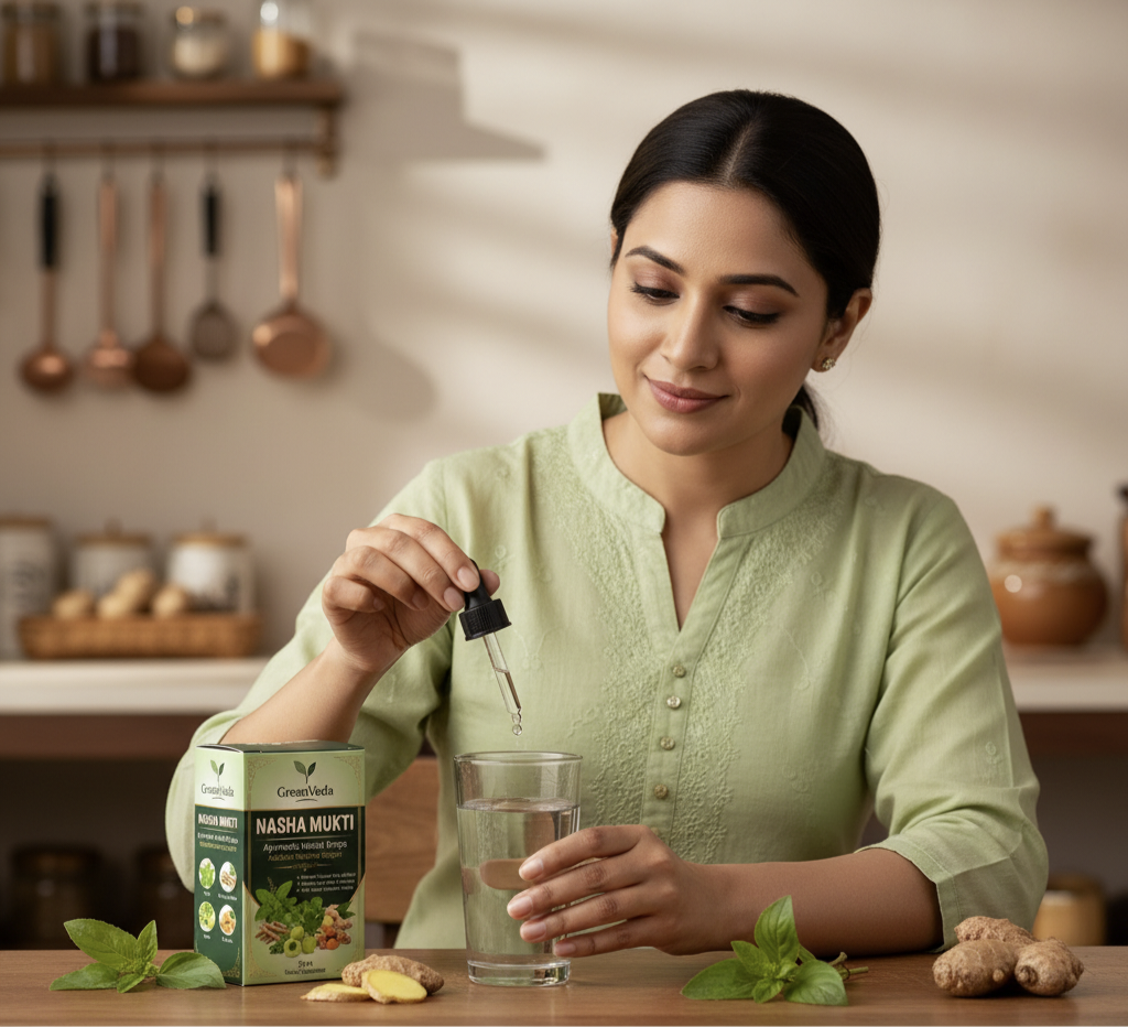 NASHA MUKTI Ayurvedic Herbal Drops (BUY 1 GET 1 FREE) 30 Days Money Back Gurantee.
