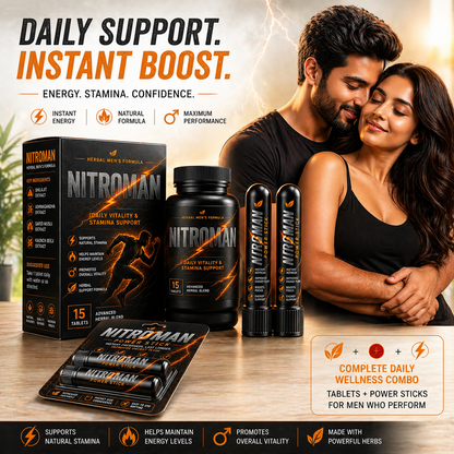 NITROMAN TABLET + 2 POWER STICKS | 30 Days Money Back Guarantee