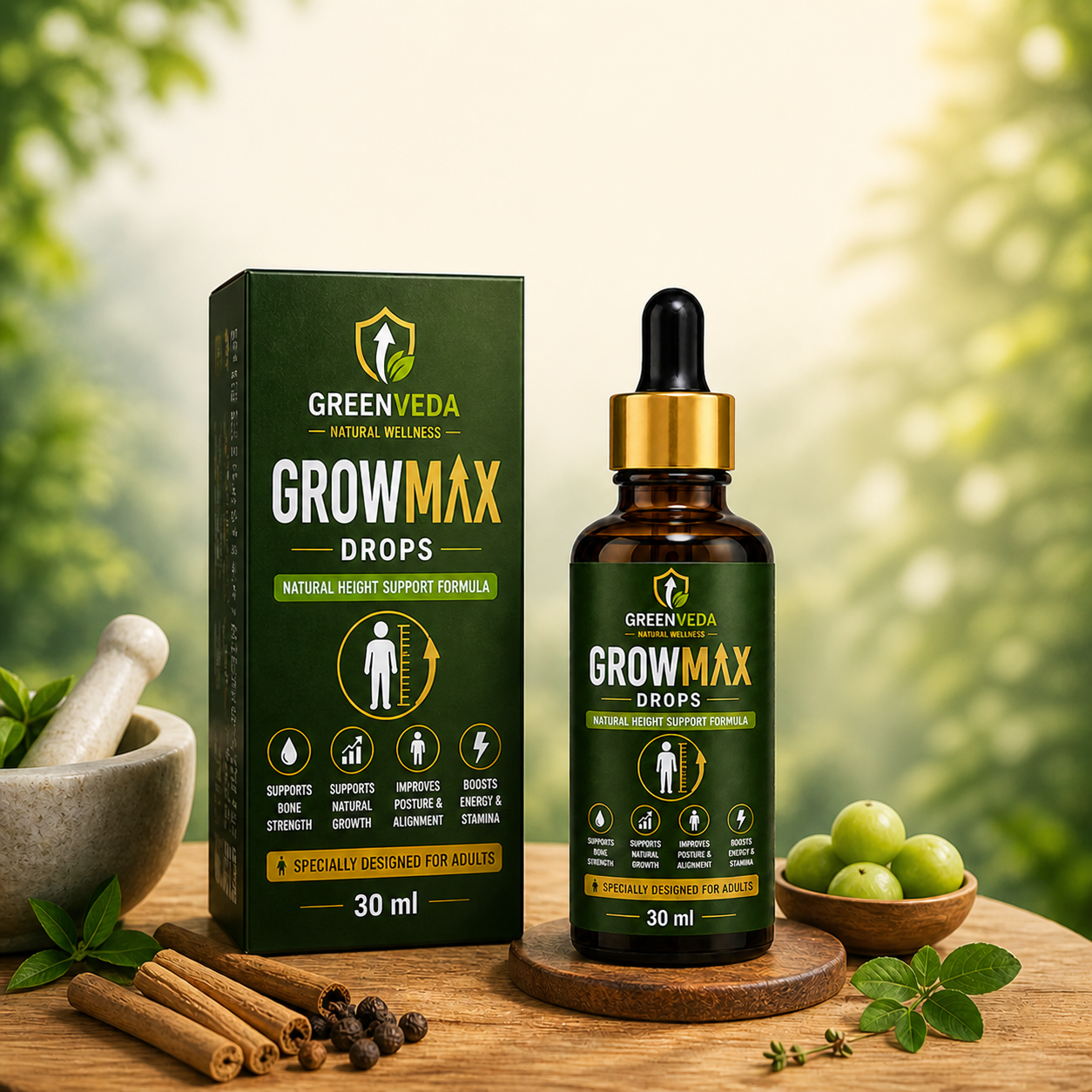 GrowMax Height Tablet + Drops (Pack of 2)| 30 Days Money Back Gurantee