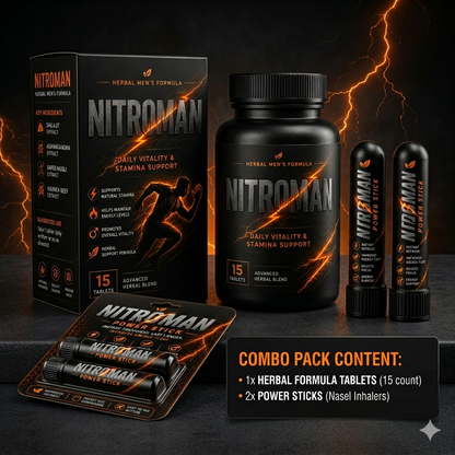 NITROMAN TABLET + 2 POWER STICKS | 30 Days Money Back Guarantee